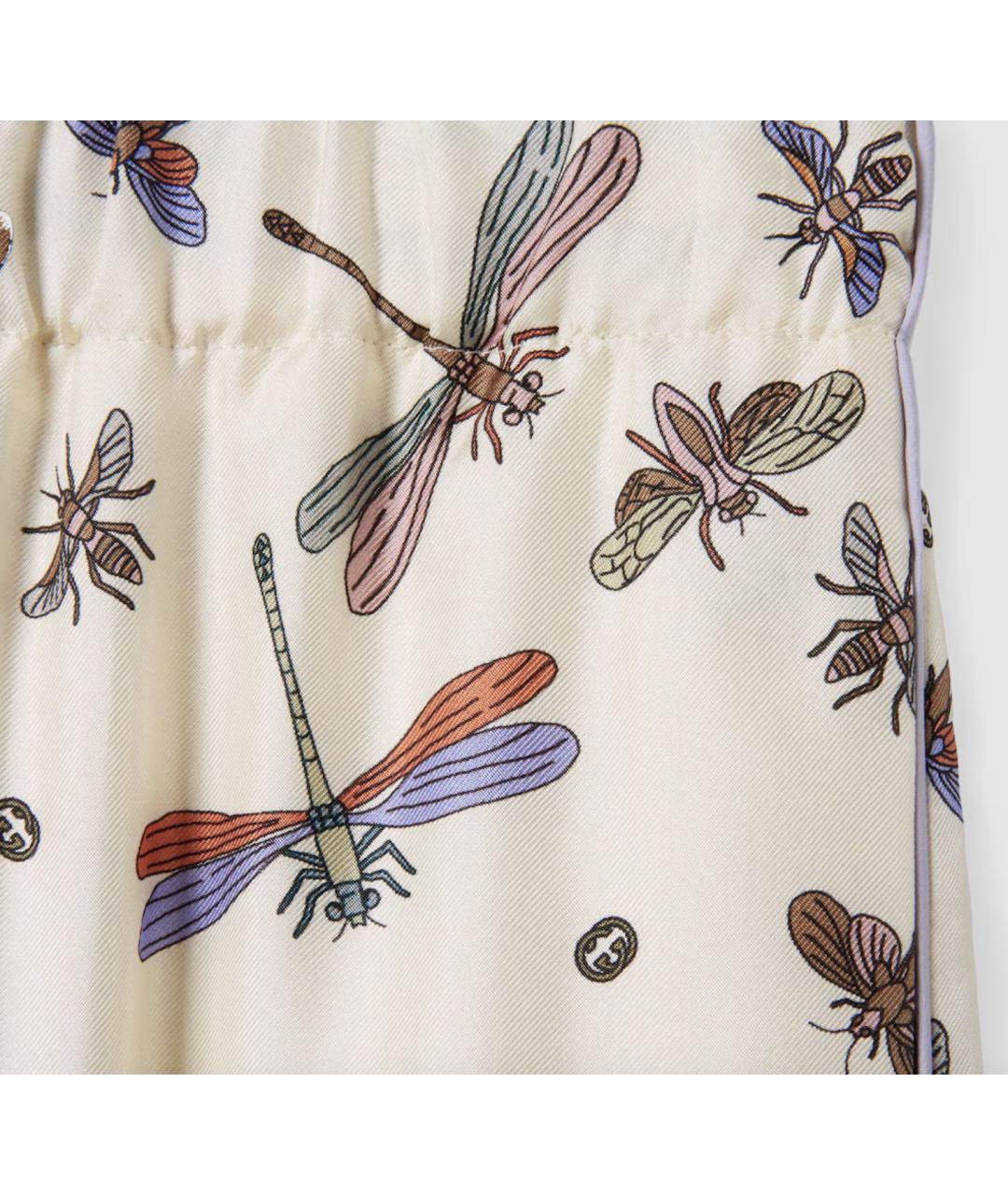 GUCCI Мульти шелковые прямые брюки, фото 5