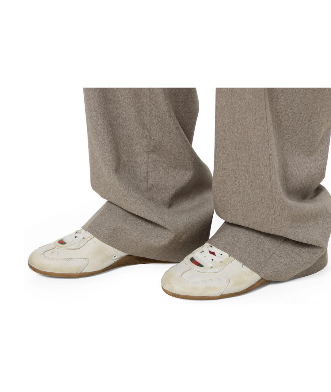 GUCCI Белые кожаные кроссовки, фото 3