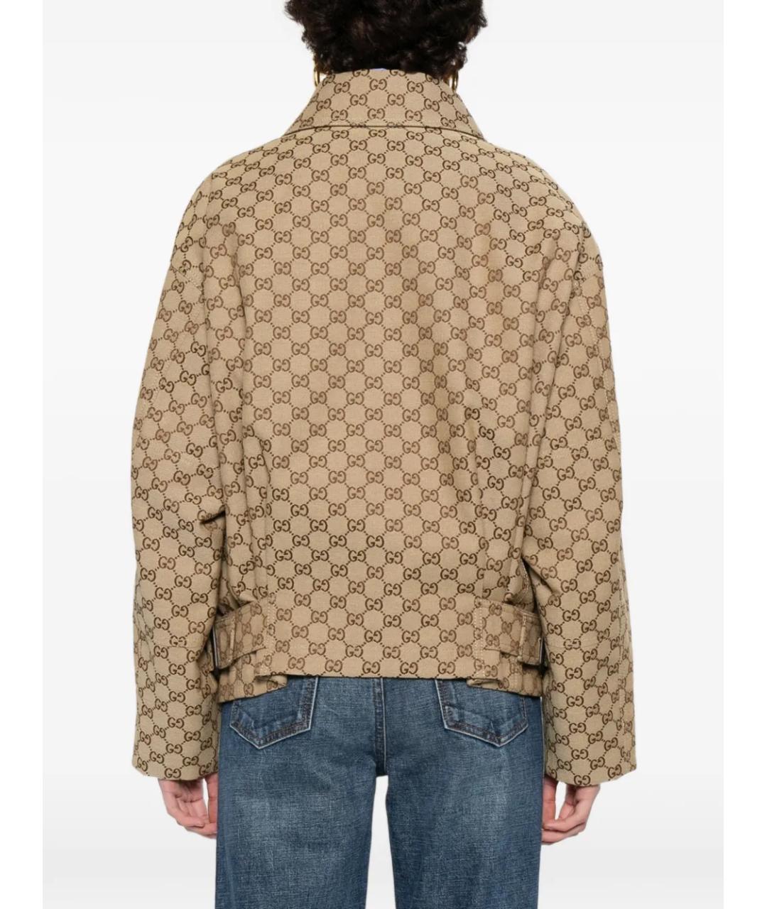 GUCCI Бежевая хлопковая куртка, фото 4