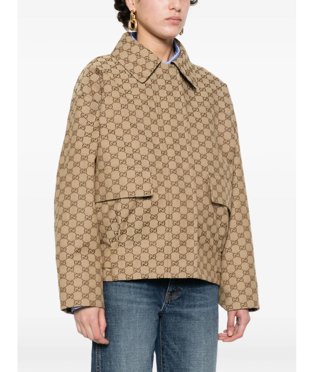 GUCCI Бежевая хлопковая куртка, фото 3