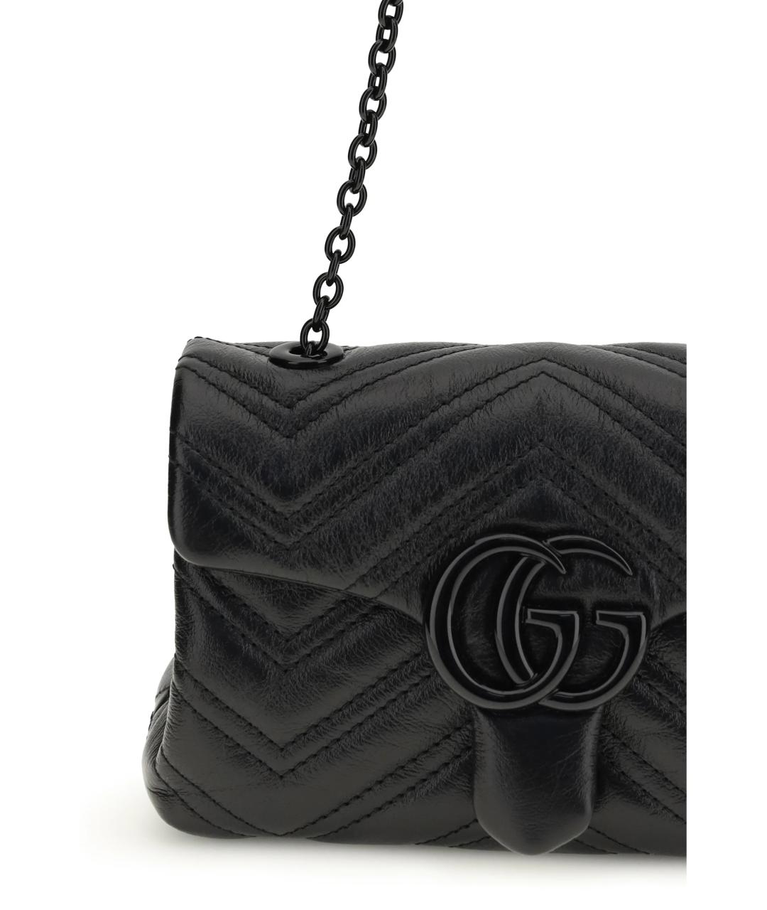 GUCCI Черная кожаная сумка через плечо, фото 4