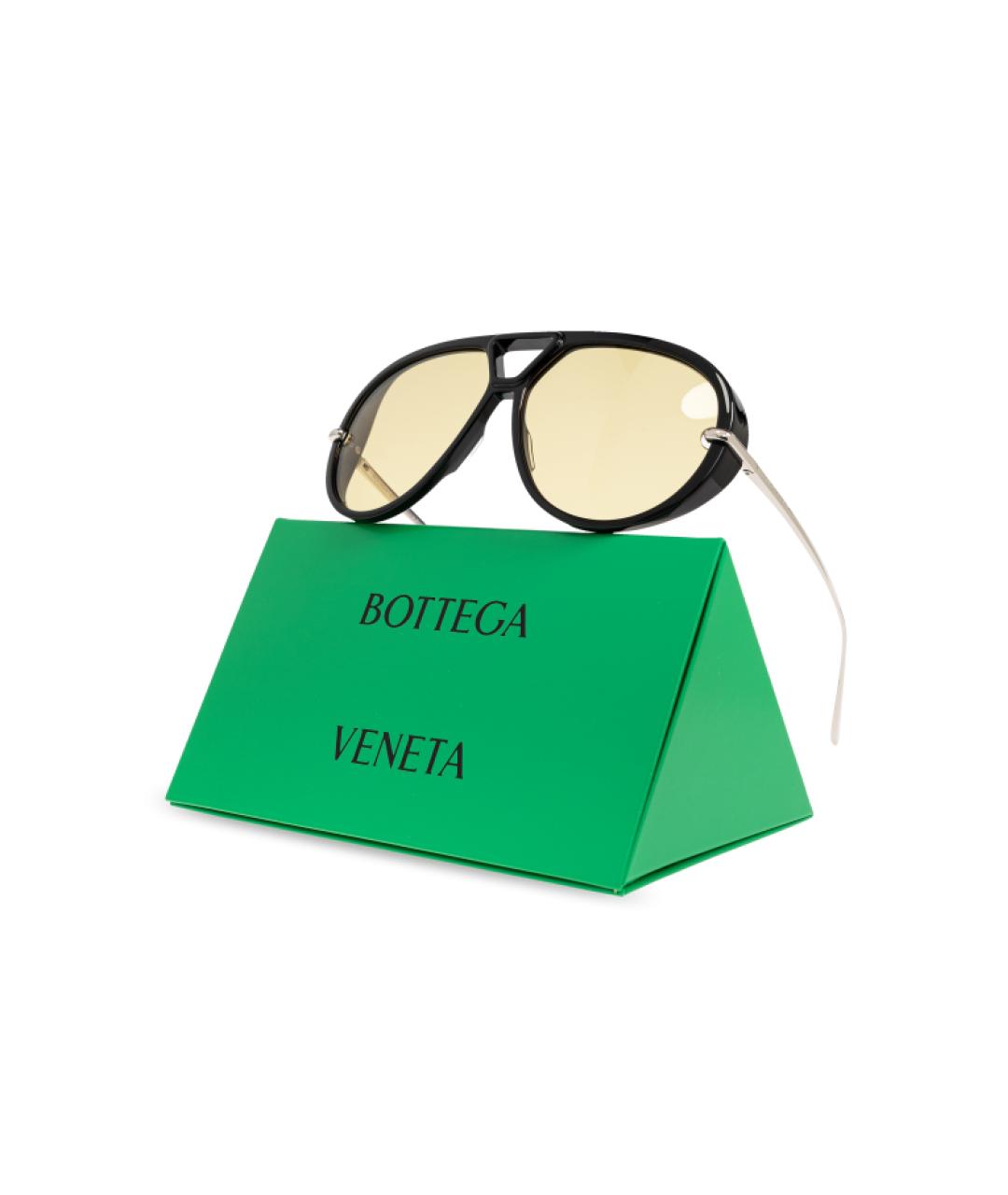 BOTTEGA VENETA Черные пластиковые солнцезащитные очки, фото 3