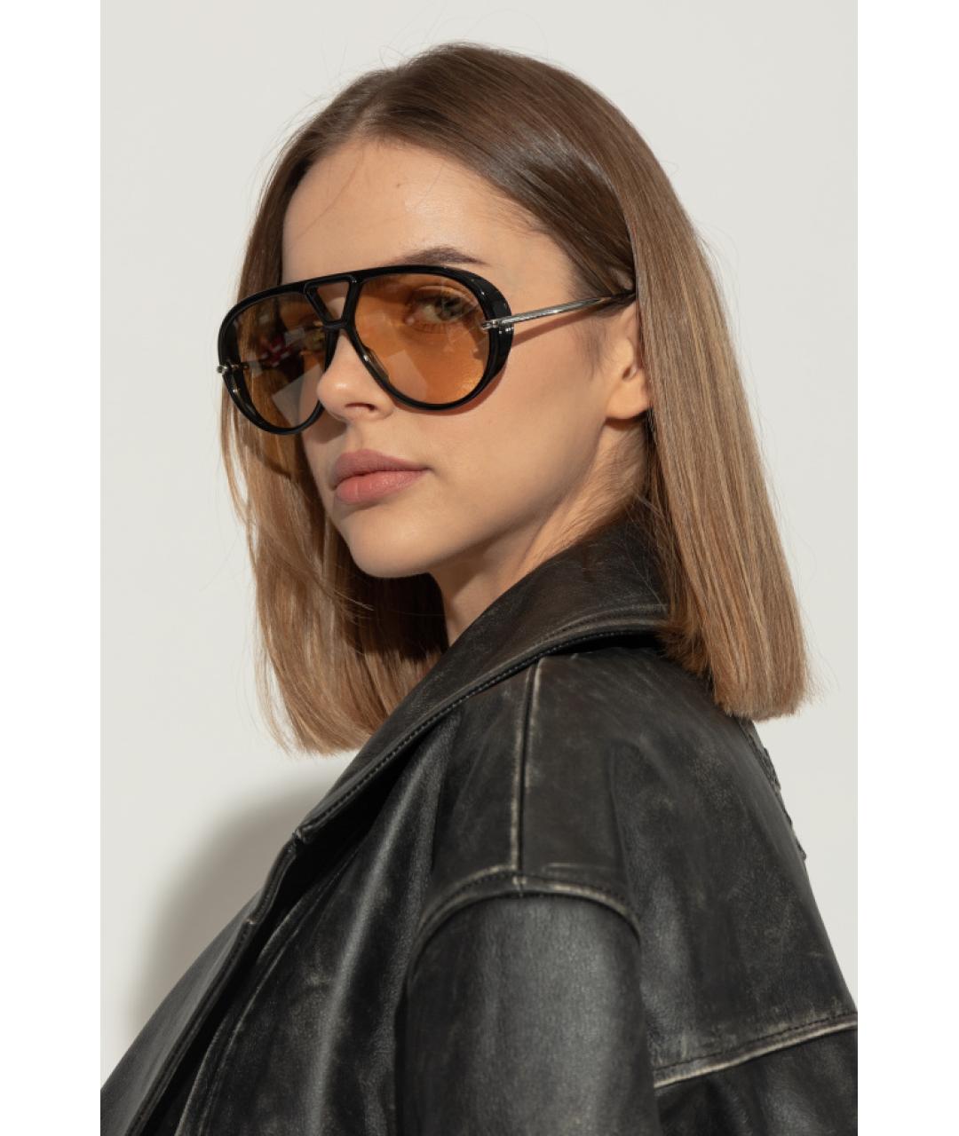 BOTTEGA VENETA Черные пластиковые солнцезащитные очки, фото 2
