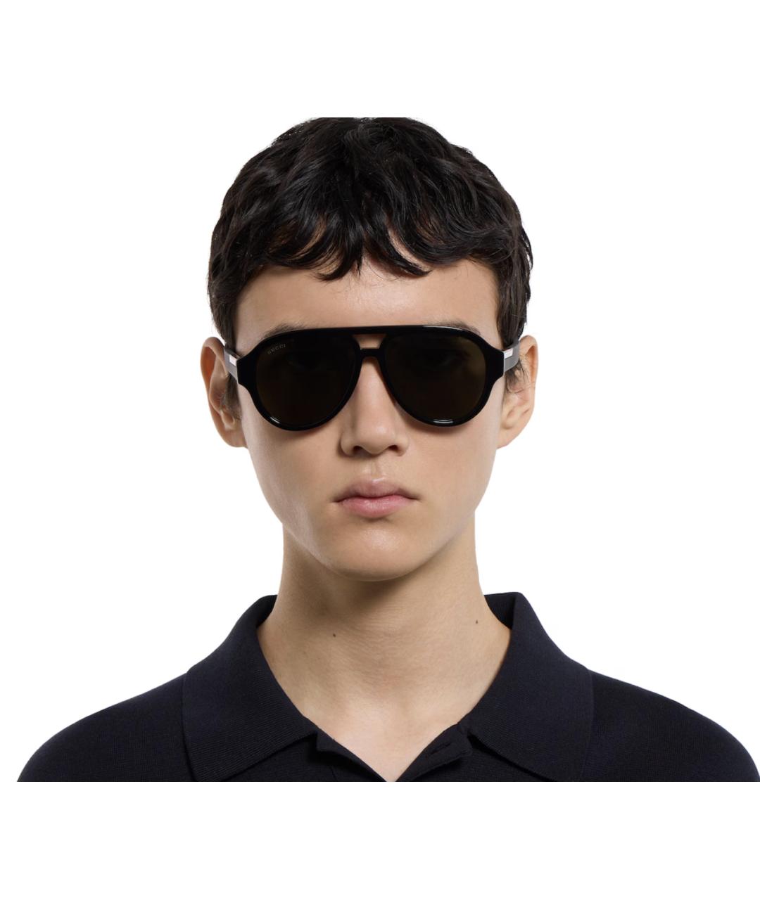 GUCCI Черные пластиковые солнцезащитные очки, фото 3