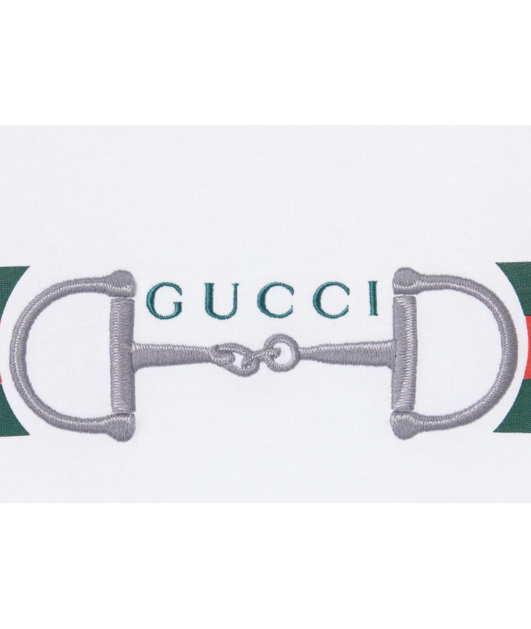 GUCCI Белая хлопковая футболка, фото 2