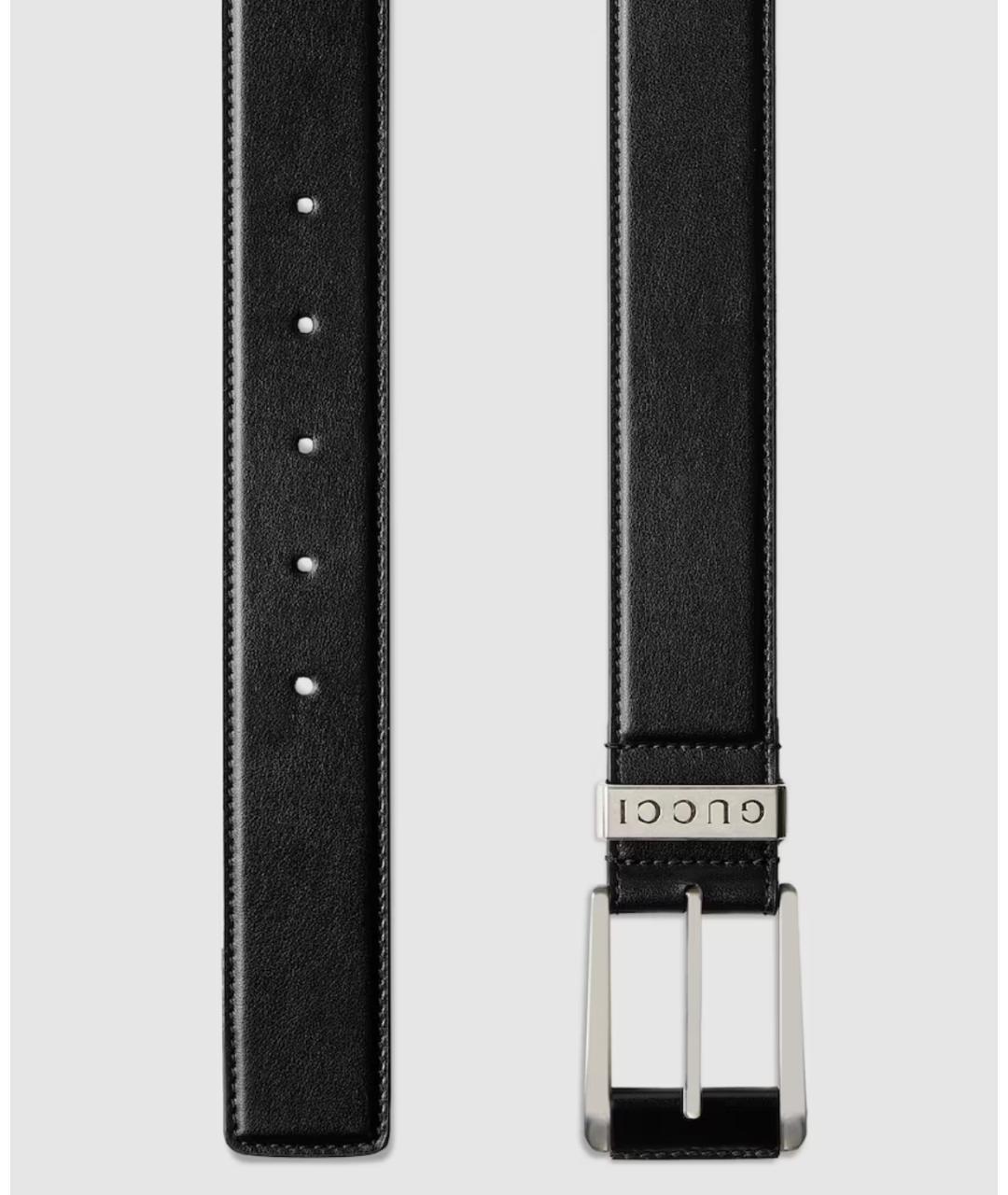 GUCCI Черный кожаный ремень, фото 2