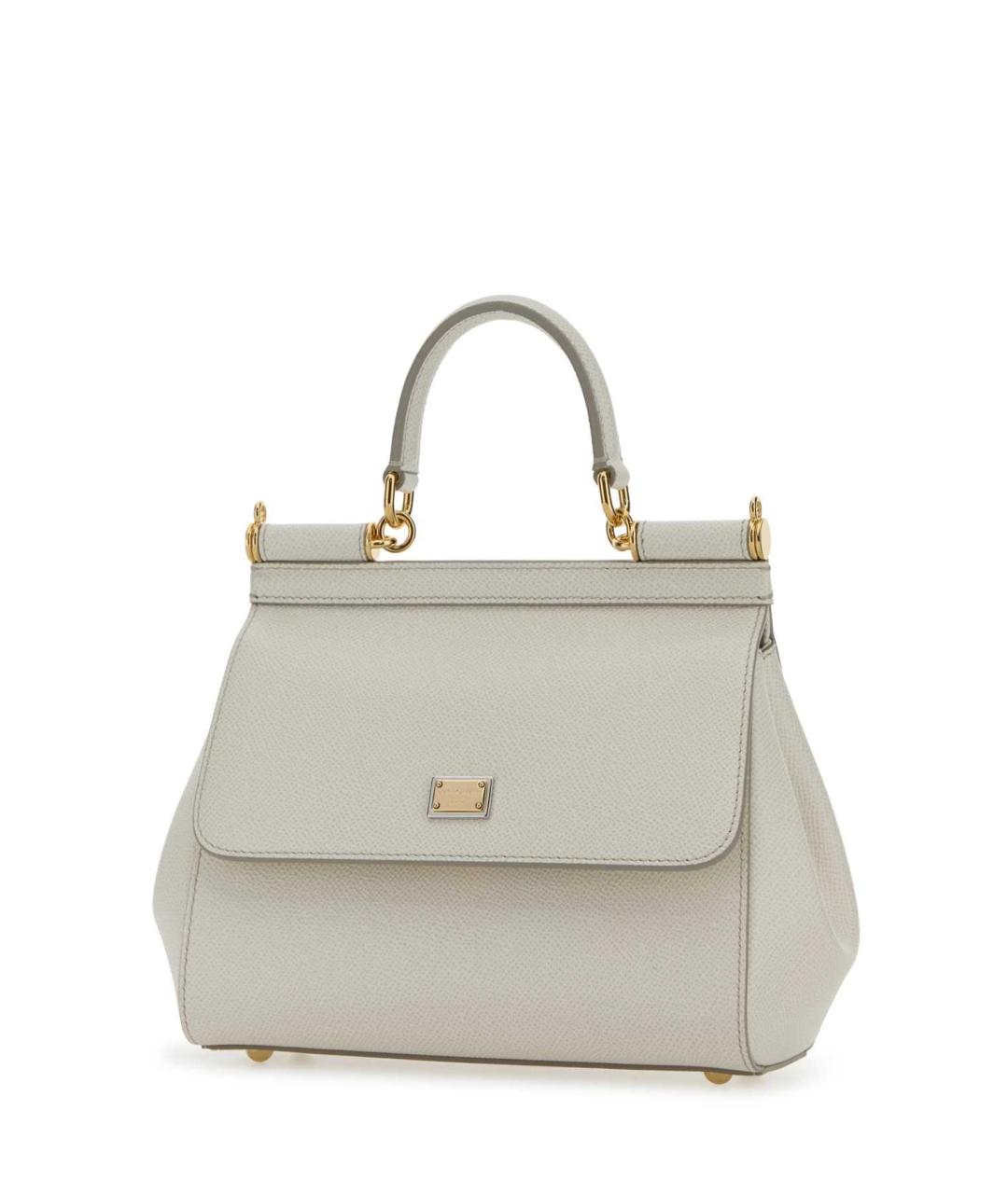 DOLCE&GABBANA Белая кожаная сумка тоут, фото 2