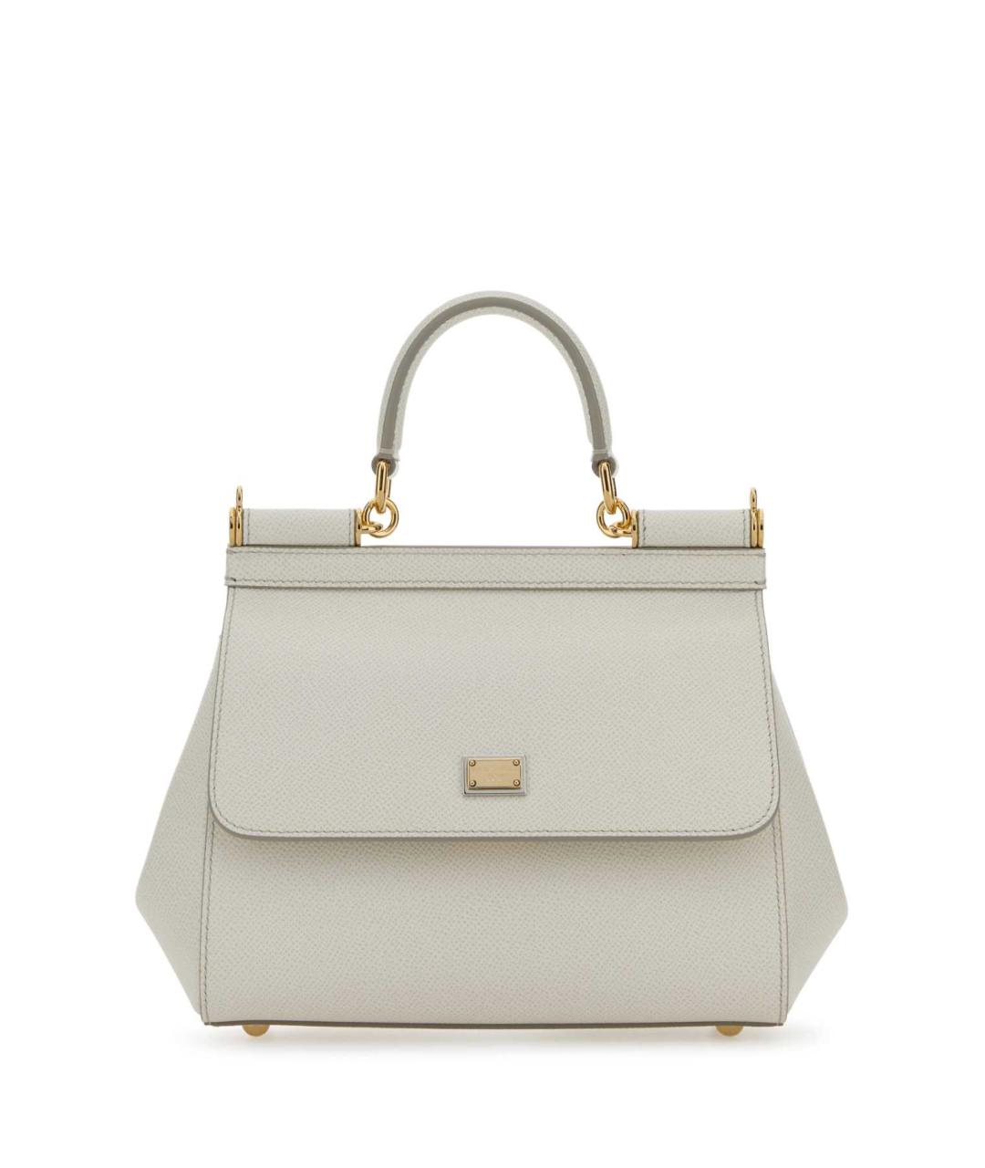 DOLCE&GABBANA Белая кожаная сумка тоут, фото 1