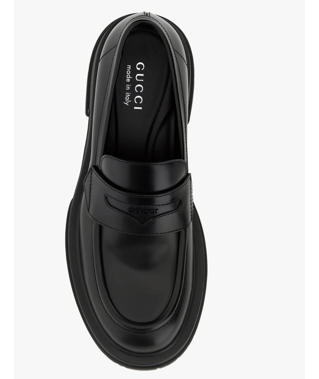 GUCCI Черные кожаные лоферы, фото 4