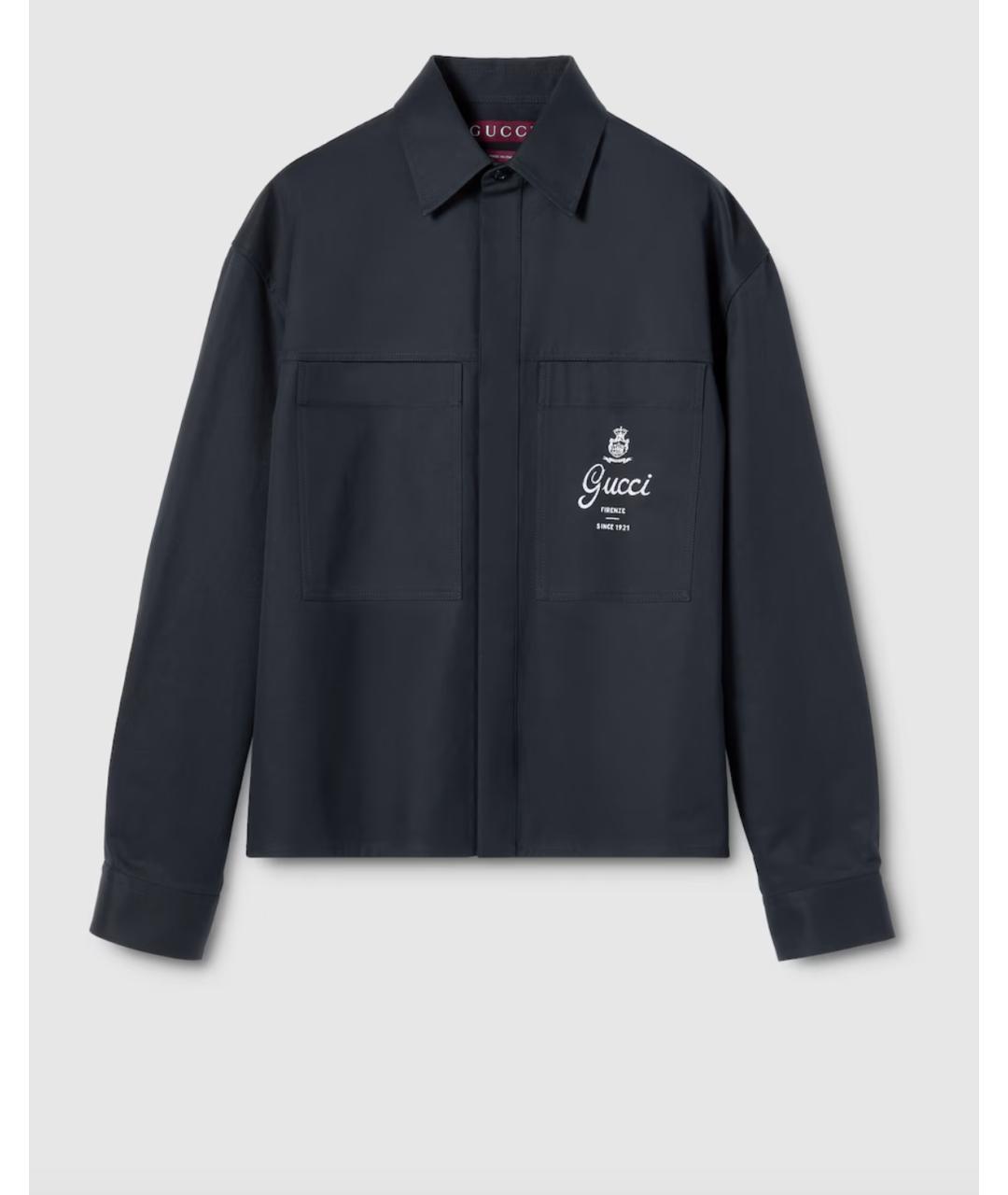 GUCCI Темно-синяя хлопковая куртка, фото 4