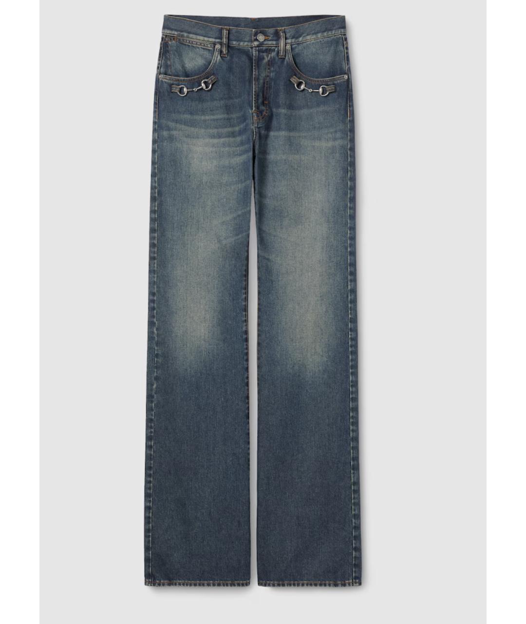 GUCCI Синие хлопковые прямые джинсы, фото 6
