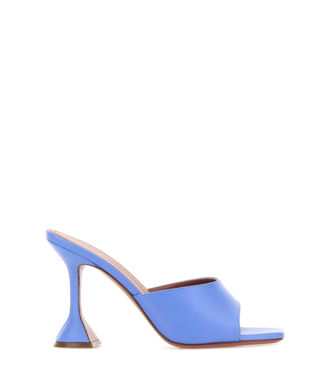 Amina Muaddi Голубые кожаные мюли, фото 1