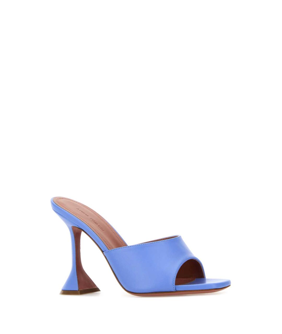 Amina Muaddi Голубые кожаные мюли, фото 2