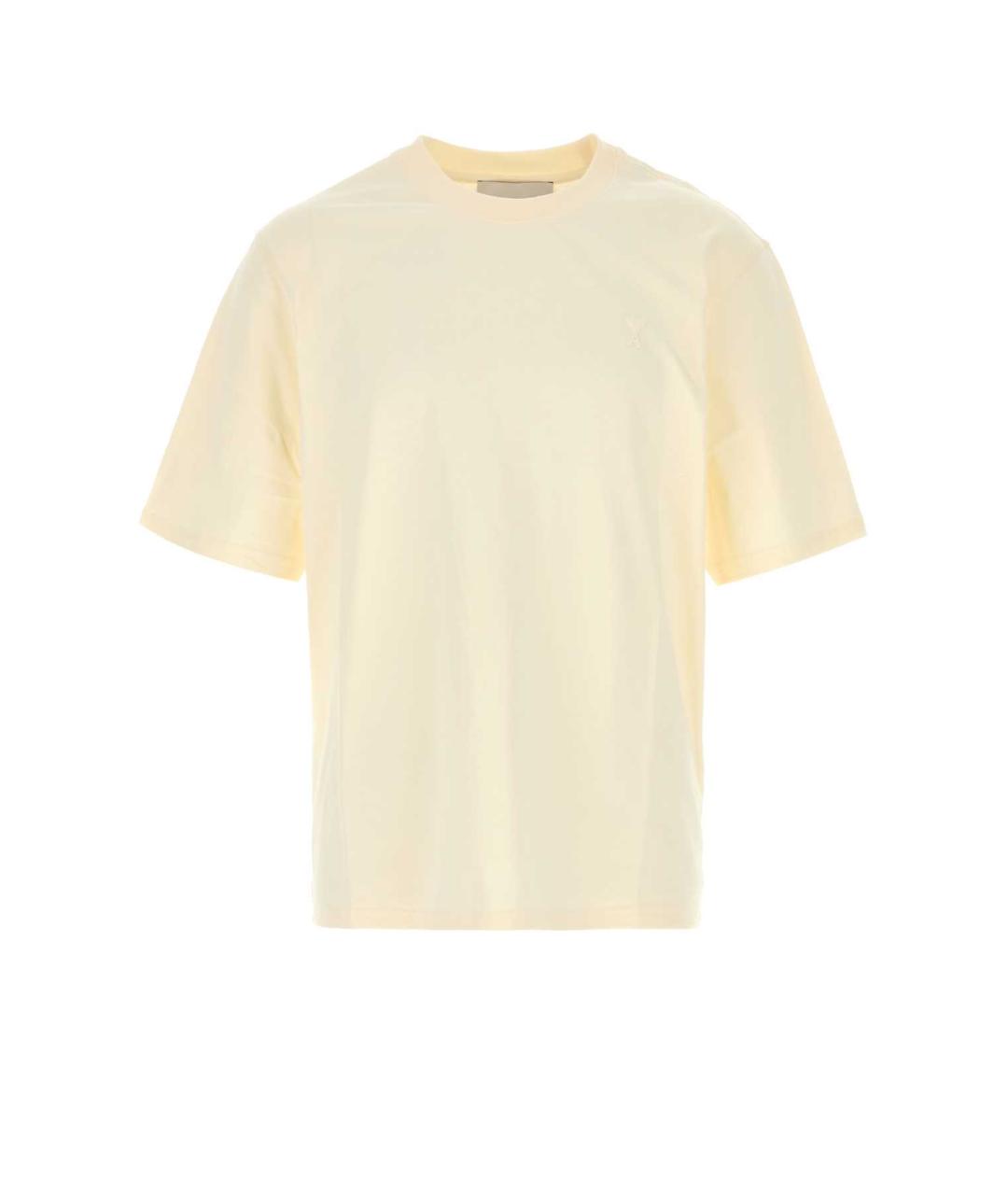 Ami Paris Бежевая хлопковая футболка, фото 1