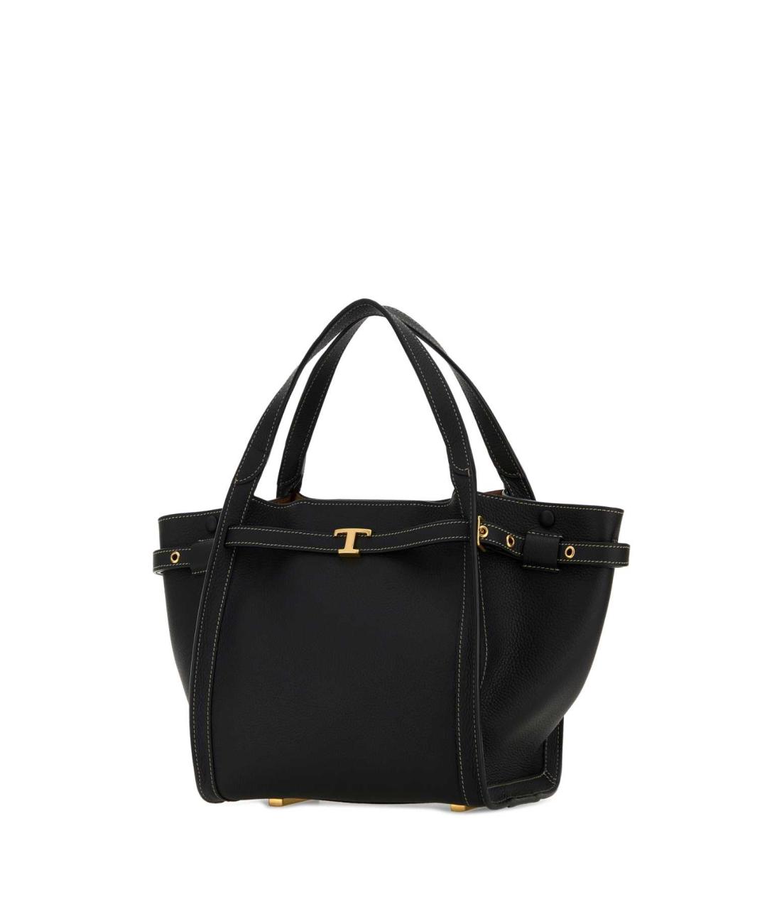 TOD'S Черная кожаная сумка тоут, фото 2