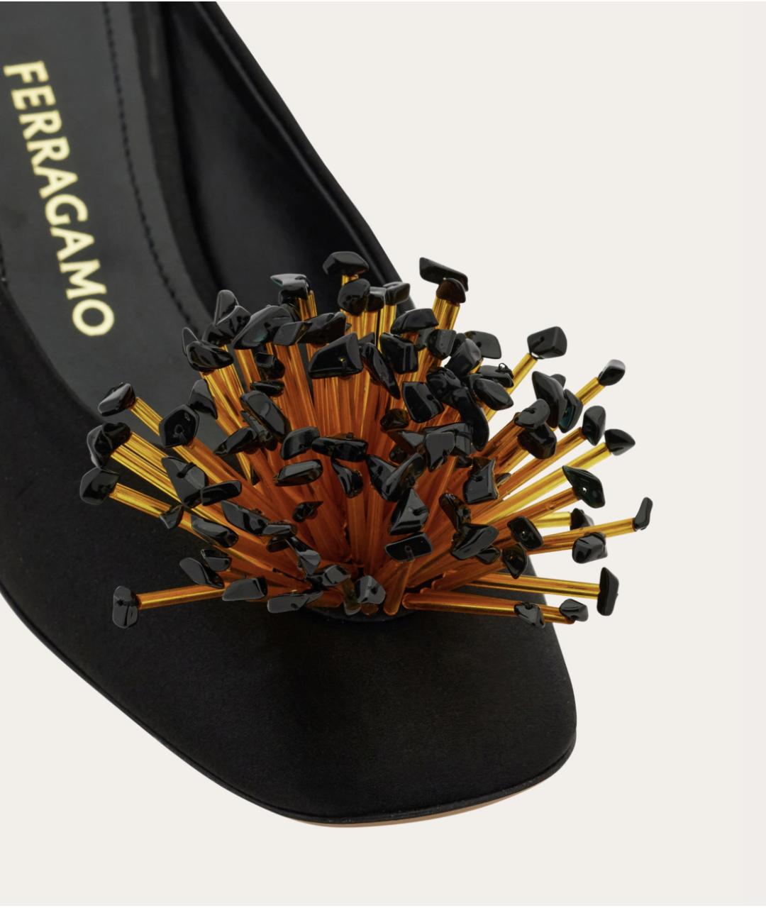 FERRAGAMO Черные текстильные мюли, фото 5