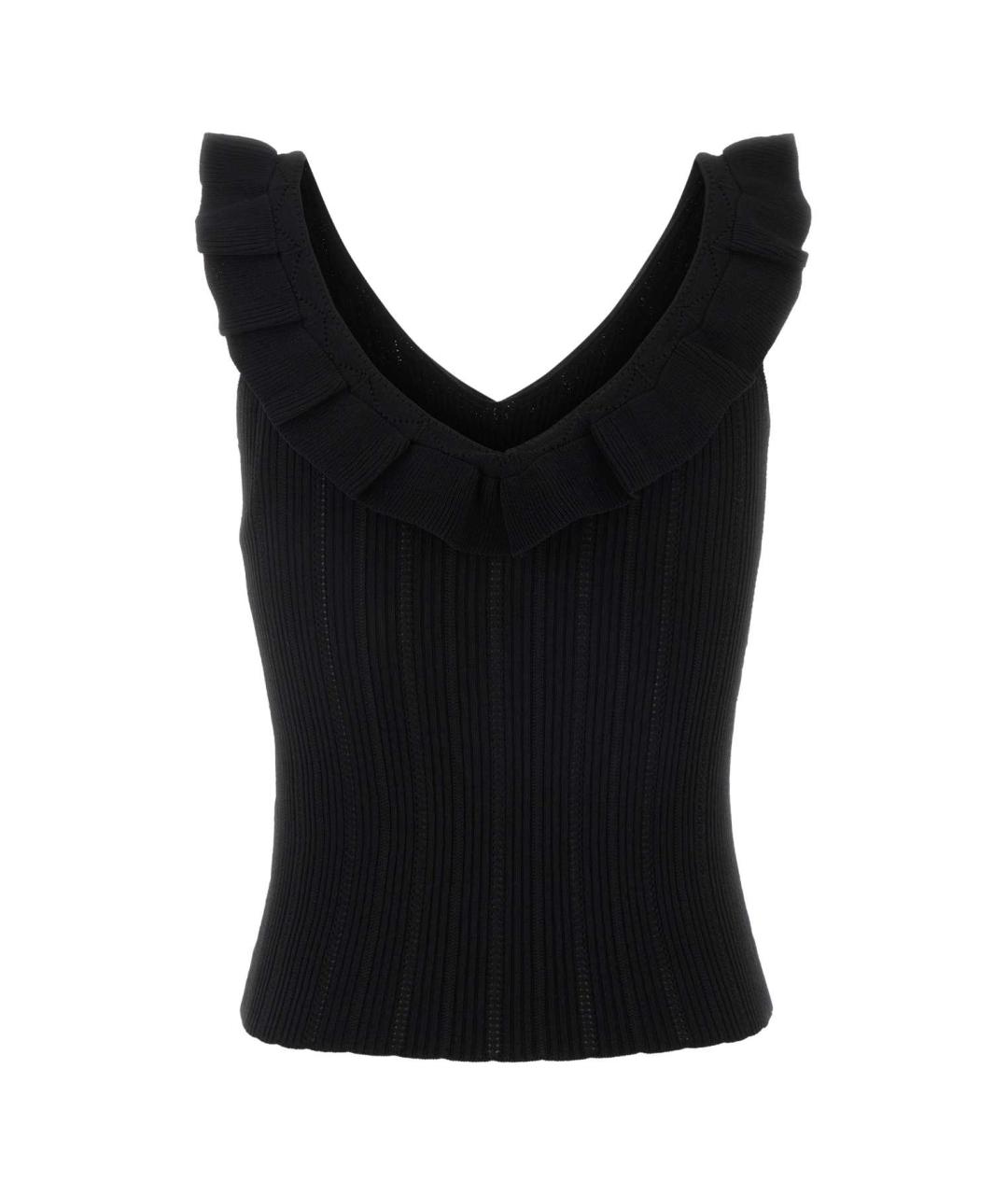 BLUMARINE Черная вискозная майка, фото 2