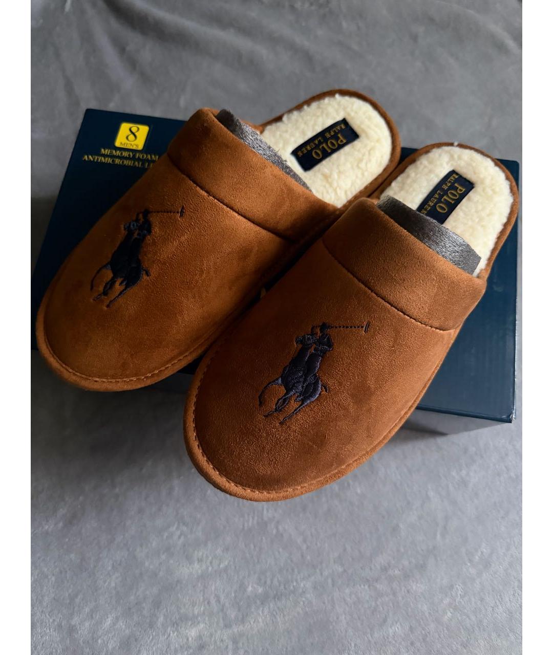 POLO RALPH LAUREN Коричневые шлепанцы, фото 4