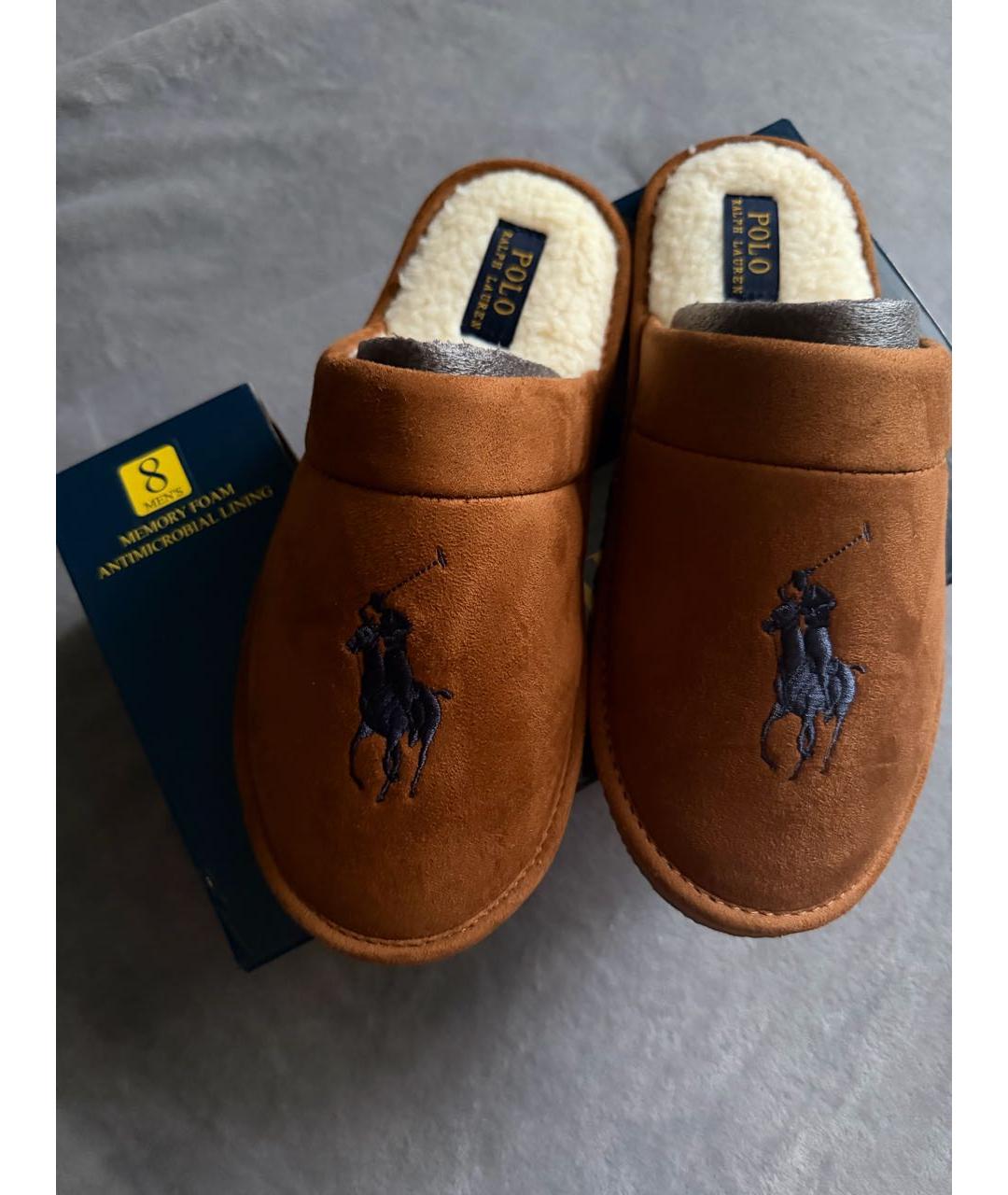 POLO RALPH LAUREN Коричневые шлепанцы, фото 5