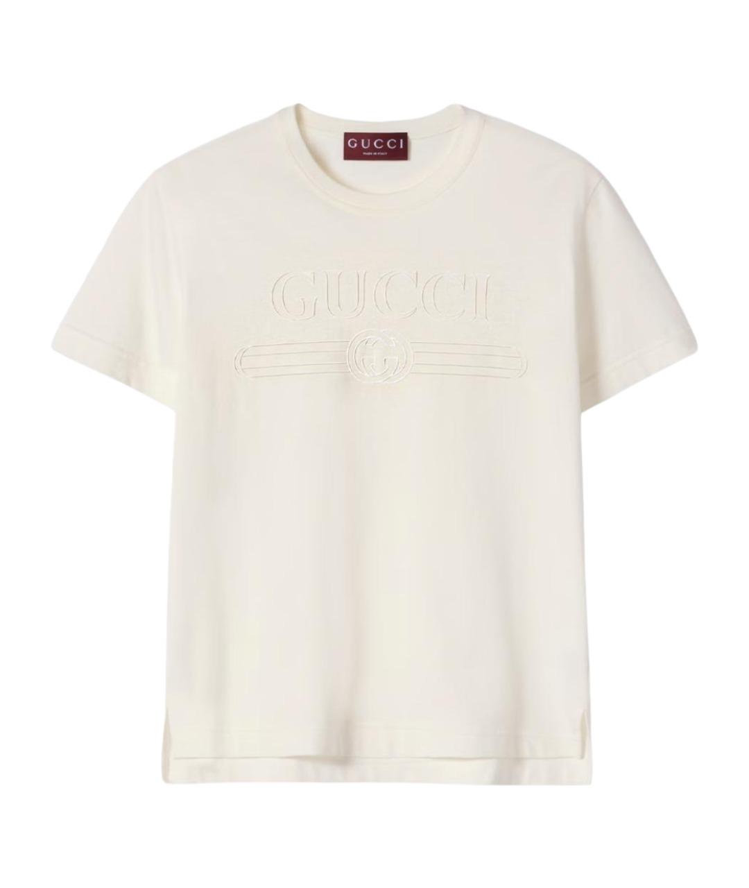 GUCCI Бежевая хлопковая футболка, фото 1