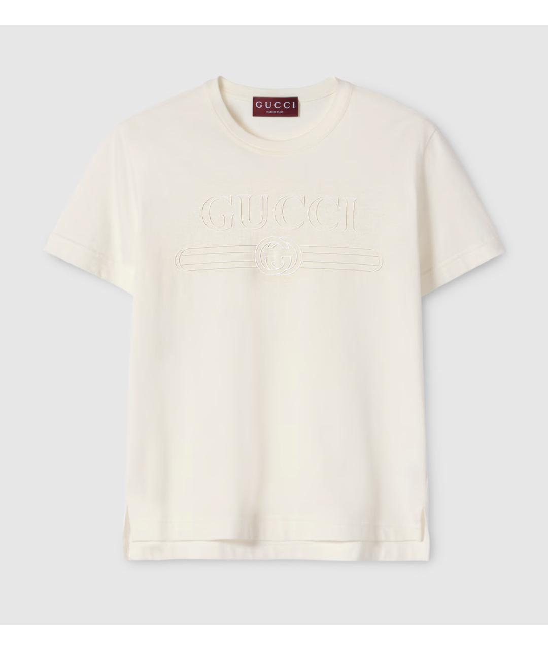 GUCCI Бежевая хлопковая футболка, фото 6