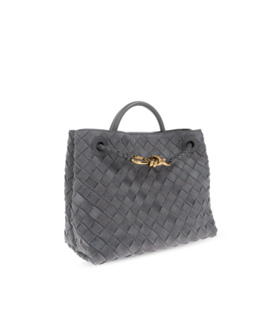 BOTTEGA VENETA Серая замшевая сумка тоут, фото 4