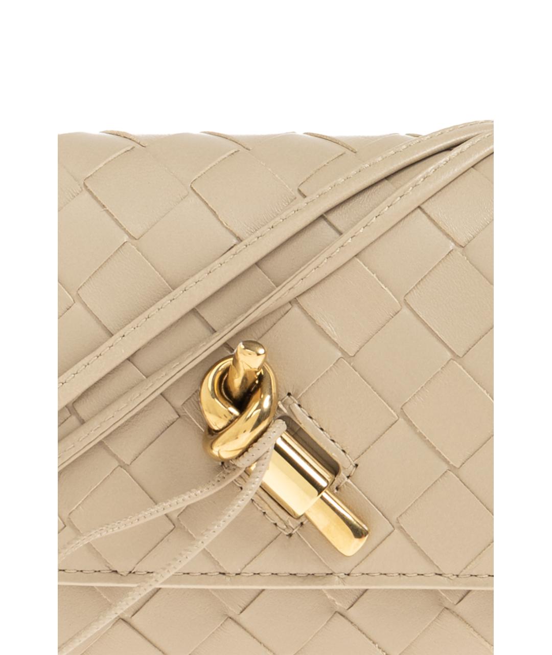 BOTTEGA VENETA Бежевая кожаная сумка через плечо, фото 5