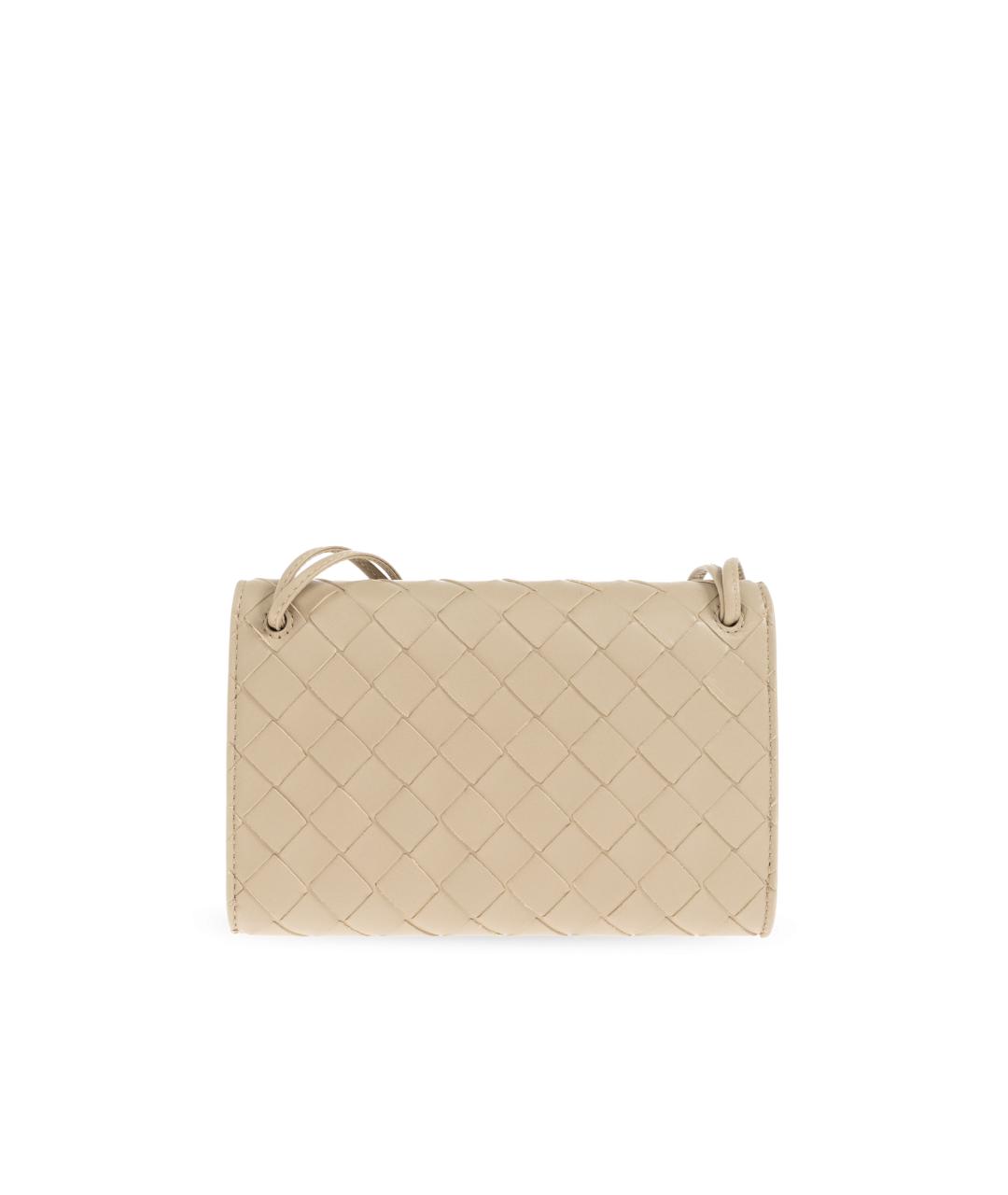 BOTTEGA VENETA Бежевая кожаная сумка через плечо, фото 3