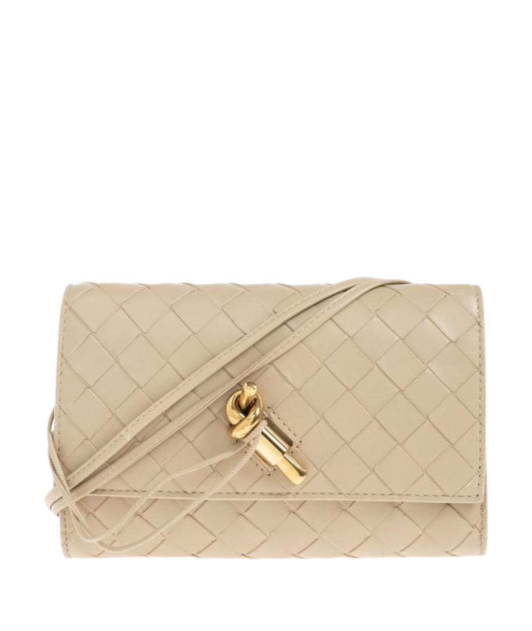 BOTTEGA VENETA Бежевая кожаная сумка через плечо, фото 1
