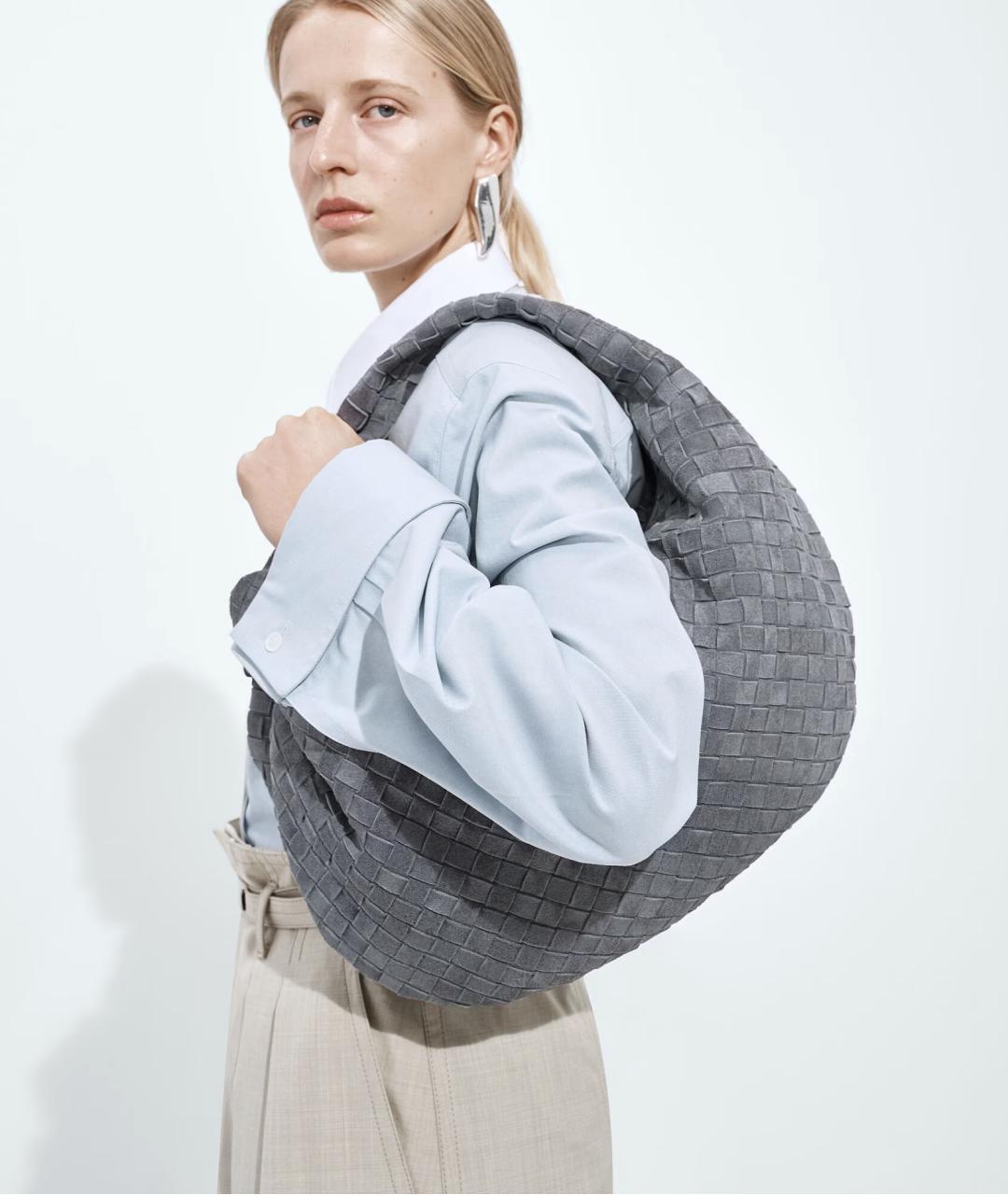 BOTTEGA VENETA Голубая замшевая сумка через плечо, фото 2