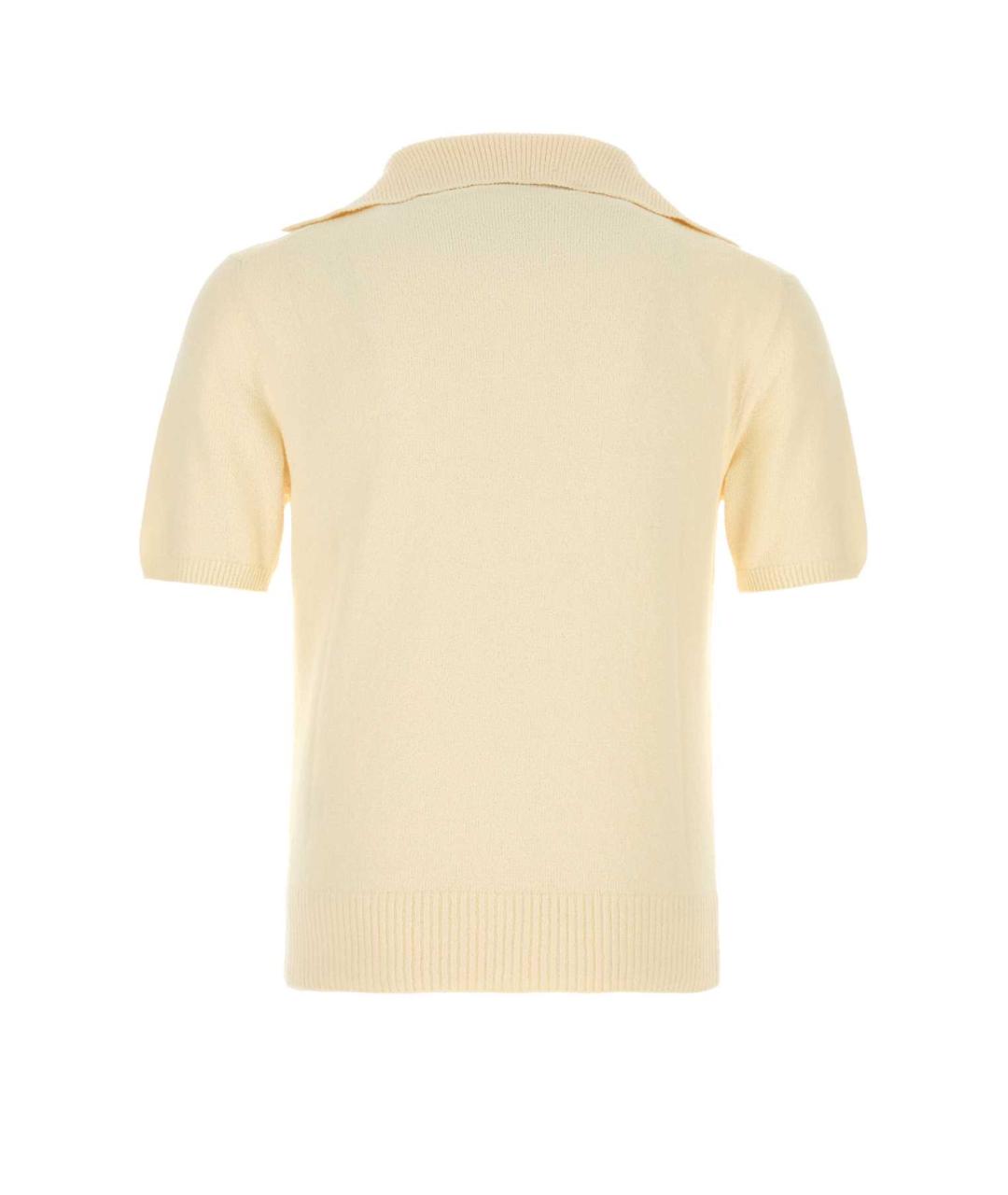 DOLCE&GABBANA Желтое хлопко-эластановое поло с коротким рукавом, фото 2