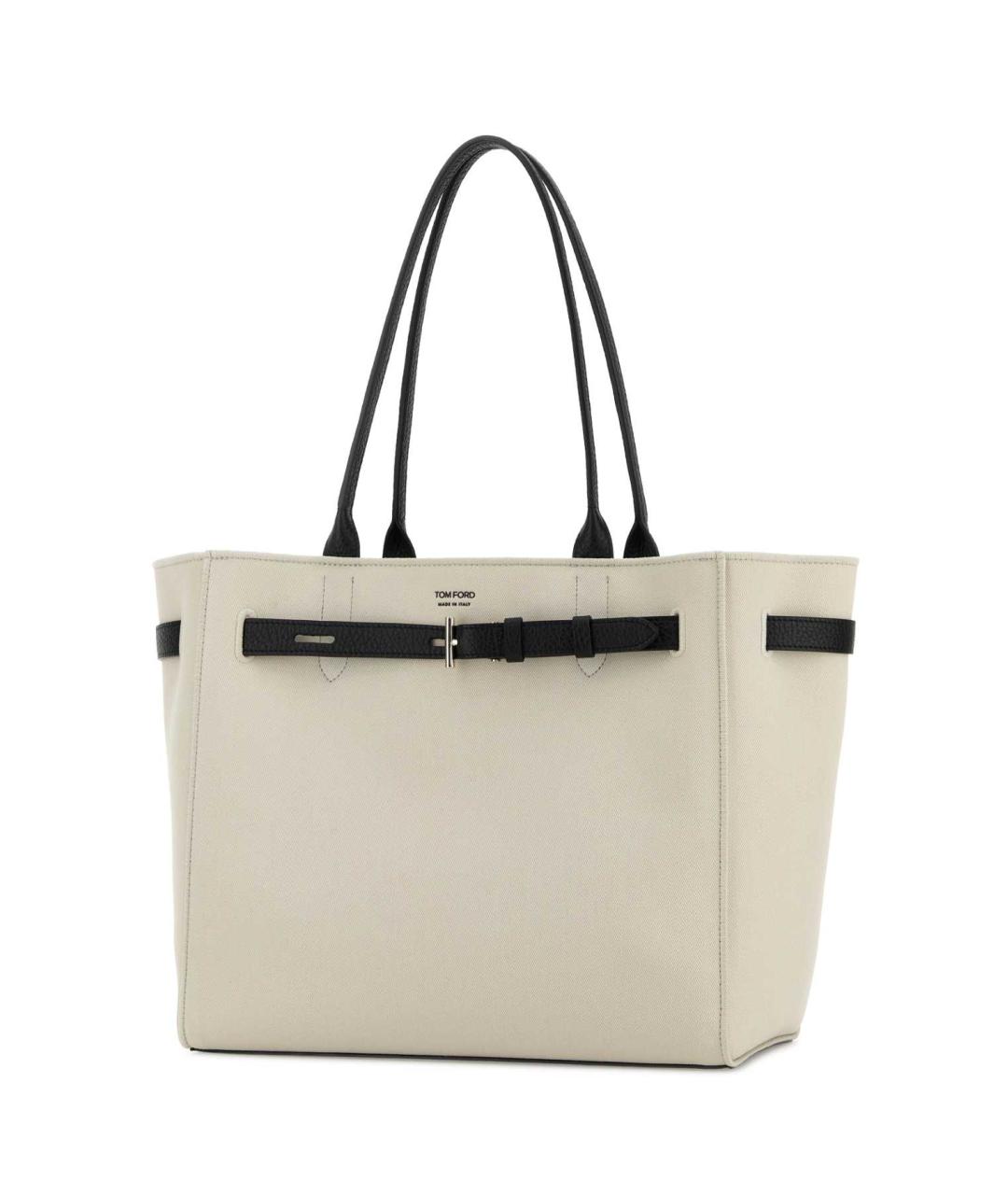TOM FORD Белая тканевая сумка тоут, фото 2