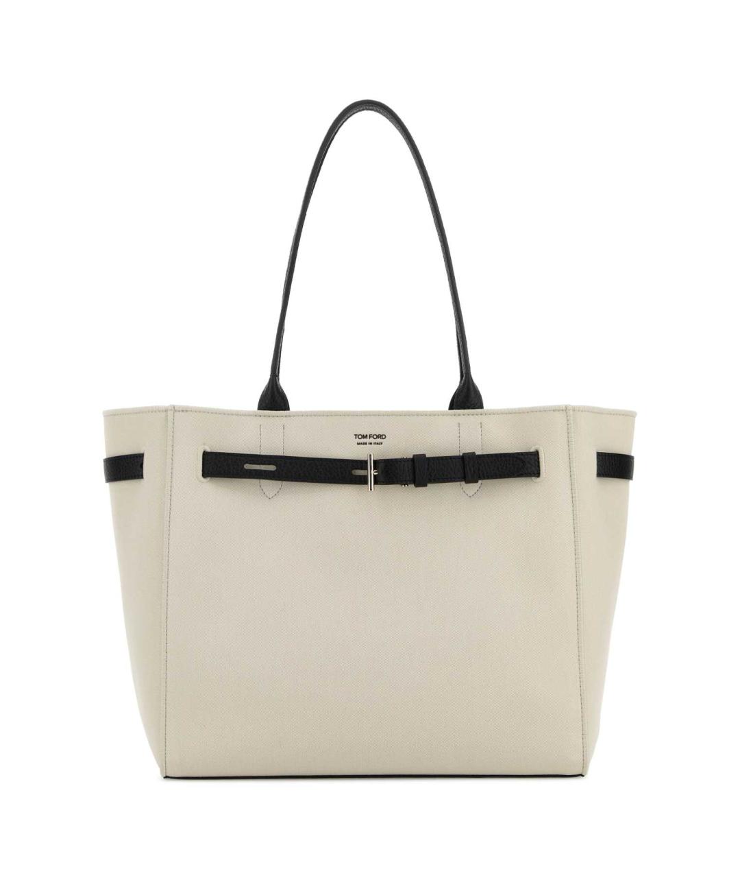 TOM FORD Белая тканевая сумка тоут, фото 1