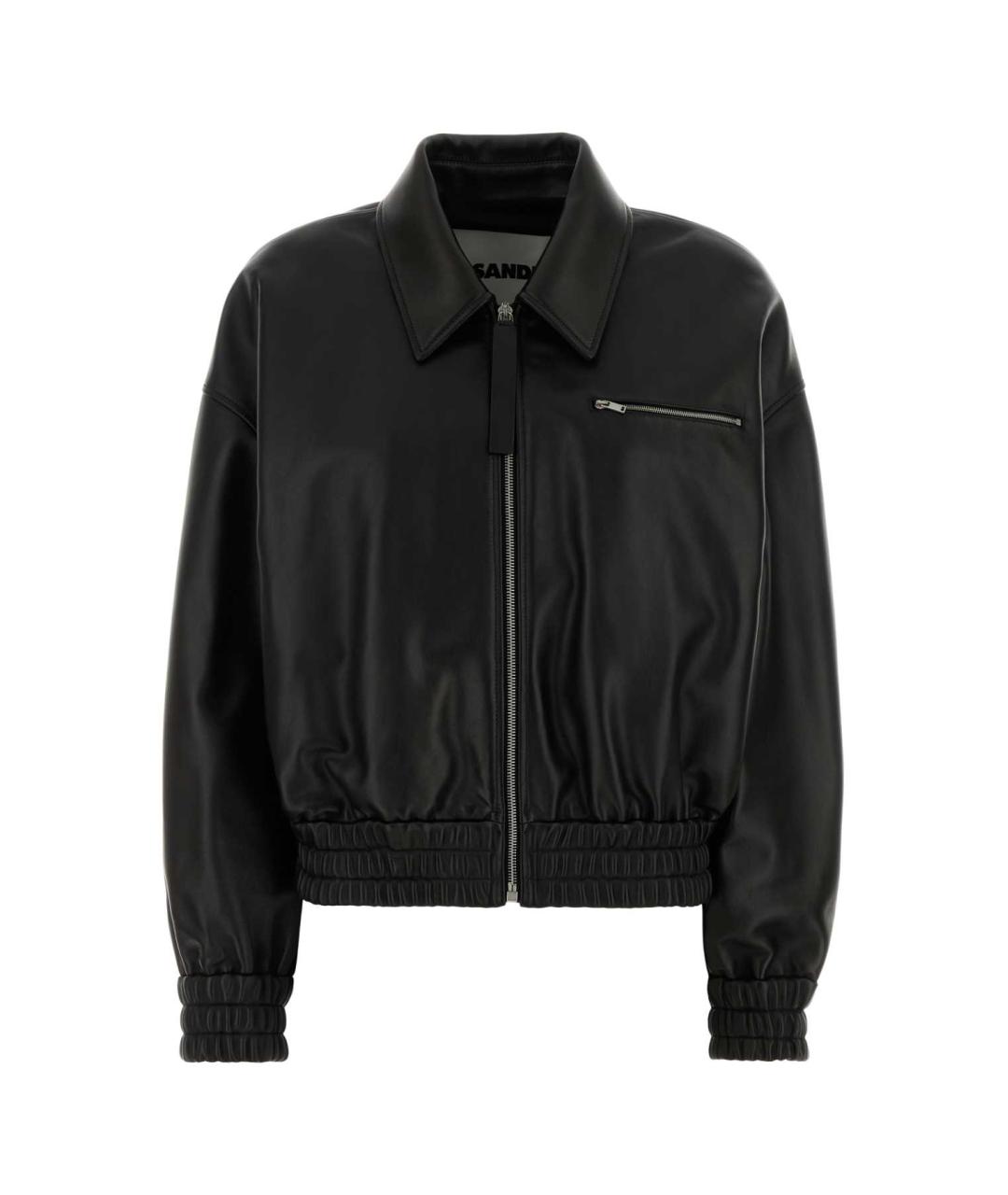 JIL SANDER Черная кожаная куртка, фото 1