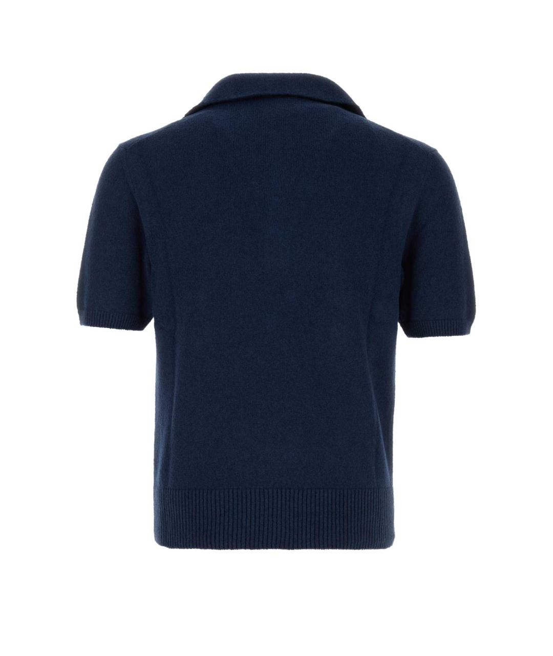 DOLCE&GABBANA Синее хлопковое поло с коротким рукавом, фото 2