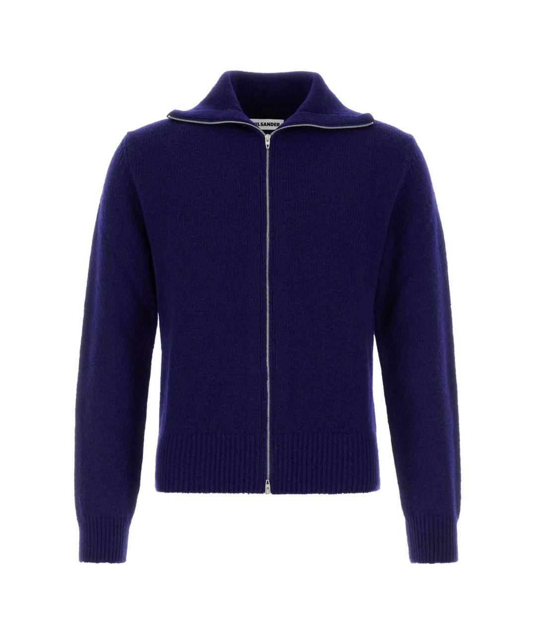 JIL SANDER Синий шерстяной кардиган, фото 1