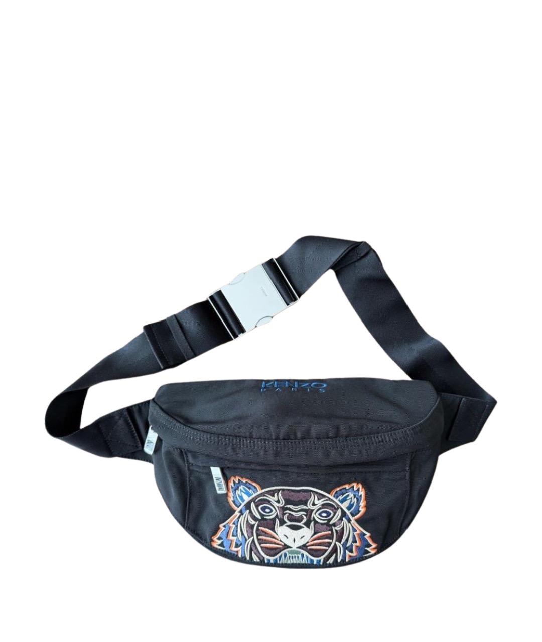 KENZO Черная тканевая поясная сумка, фото 1