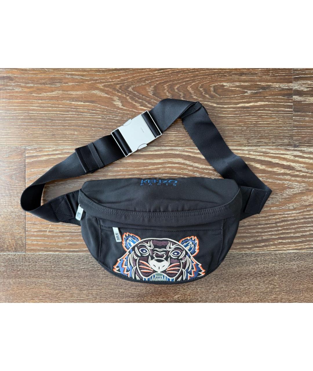 KENZO Черная тканевая поясная сумка, фото 8
