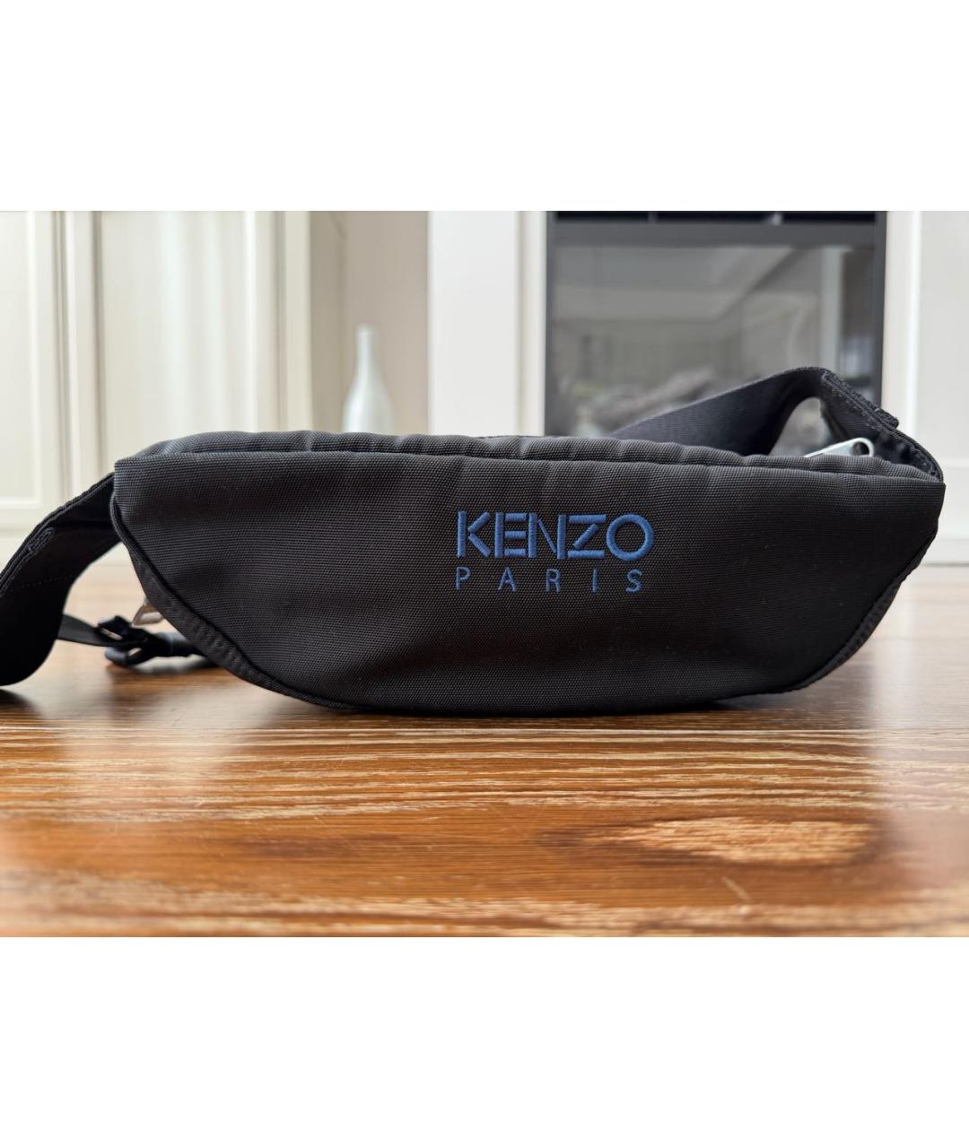 KENZO Черная тканевая поясная сумка, фото 3