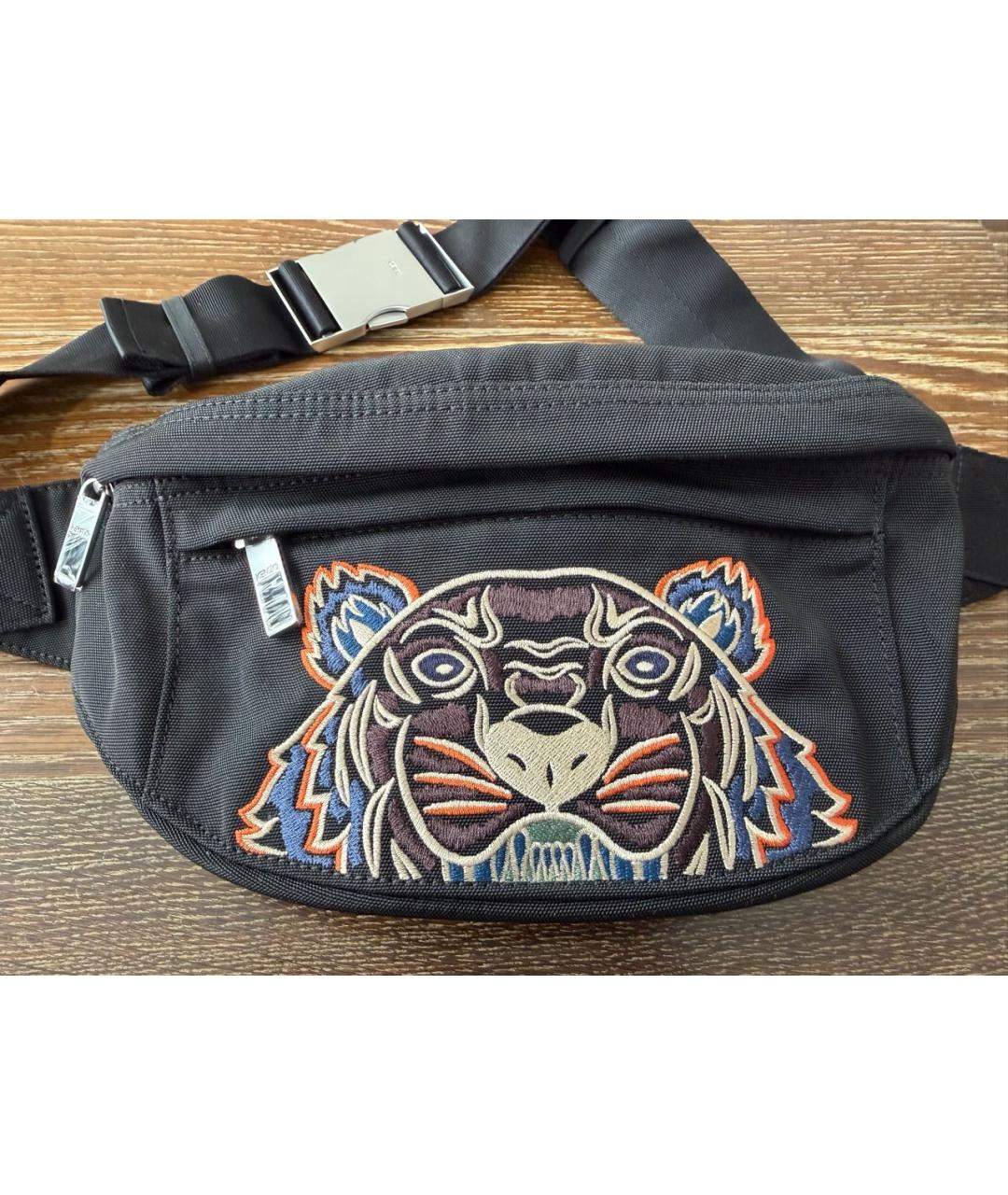 KENZO Черная тканевая поясная сумка, фото 2