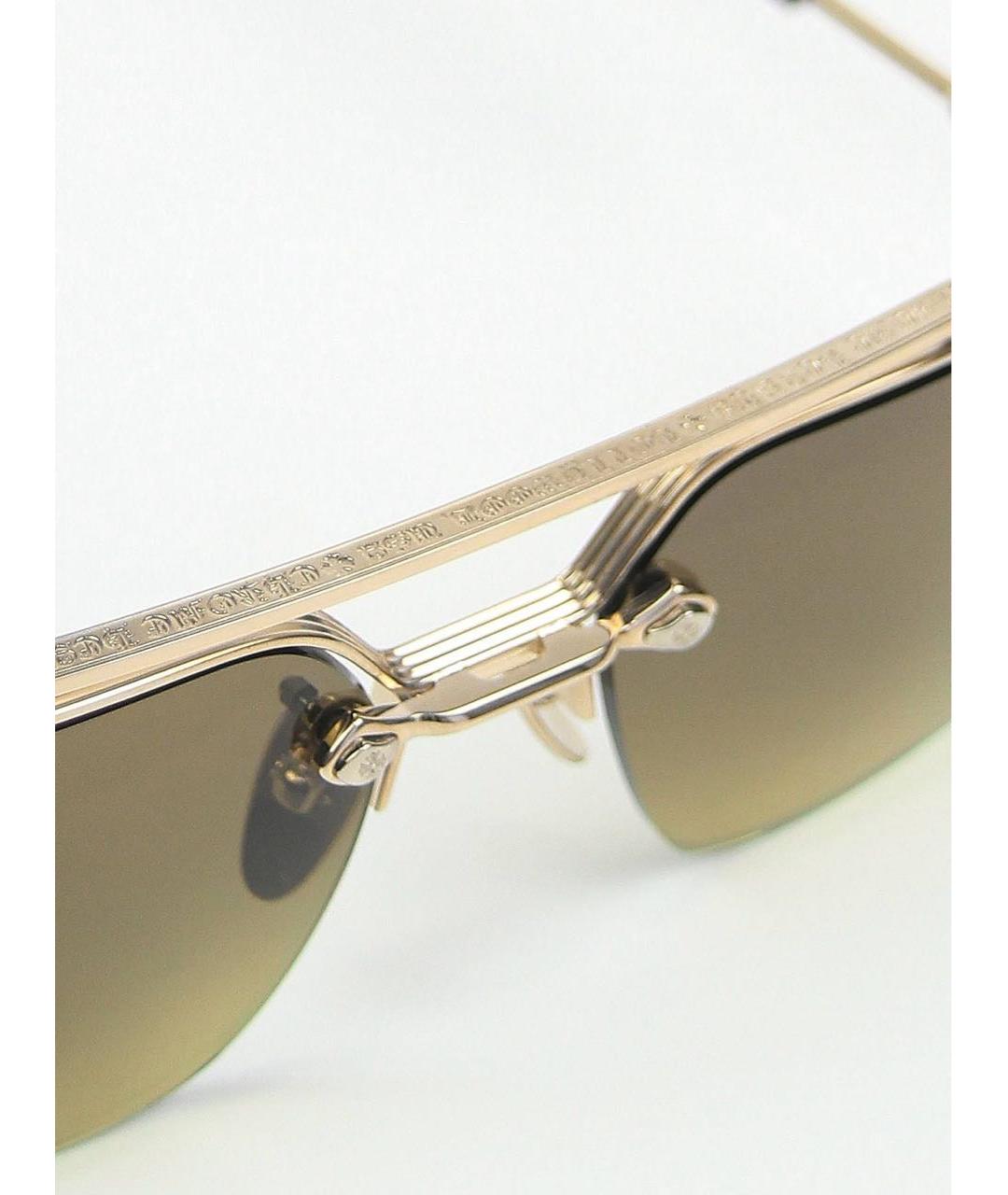 CHROME HEARTS Золотые металлические солнцезащитные очки, фото 5