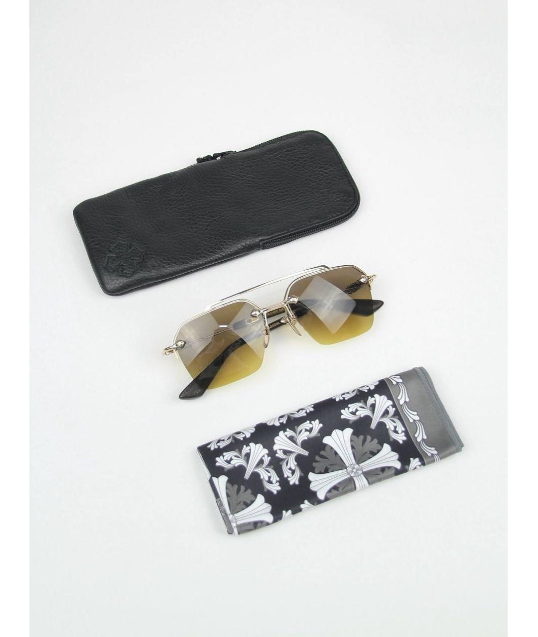 CHROME HEARTS Золотые металлические солнцезащитные очки, фото 4