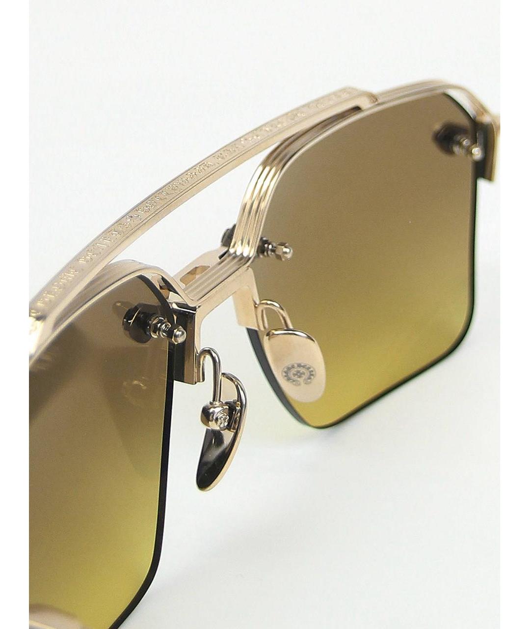 CHROME HEARTS Золотые металлические солнцезащитные очки, фото 6