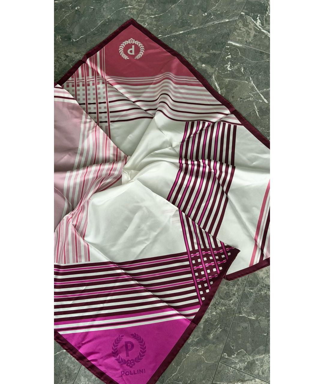 POLLINI Розовый шелковый платок, фото 5