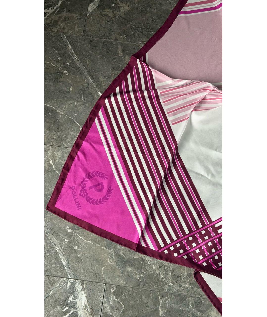 POLLINI Розовый шелковый платок, фото 4