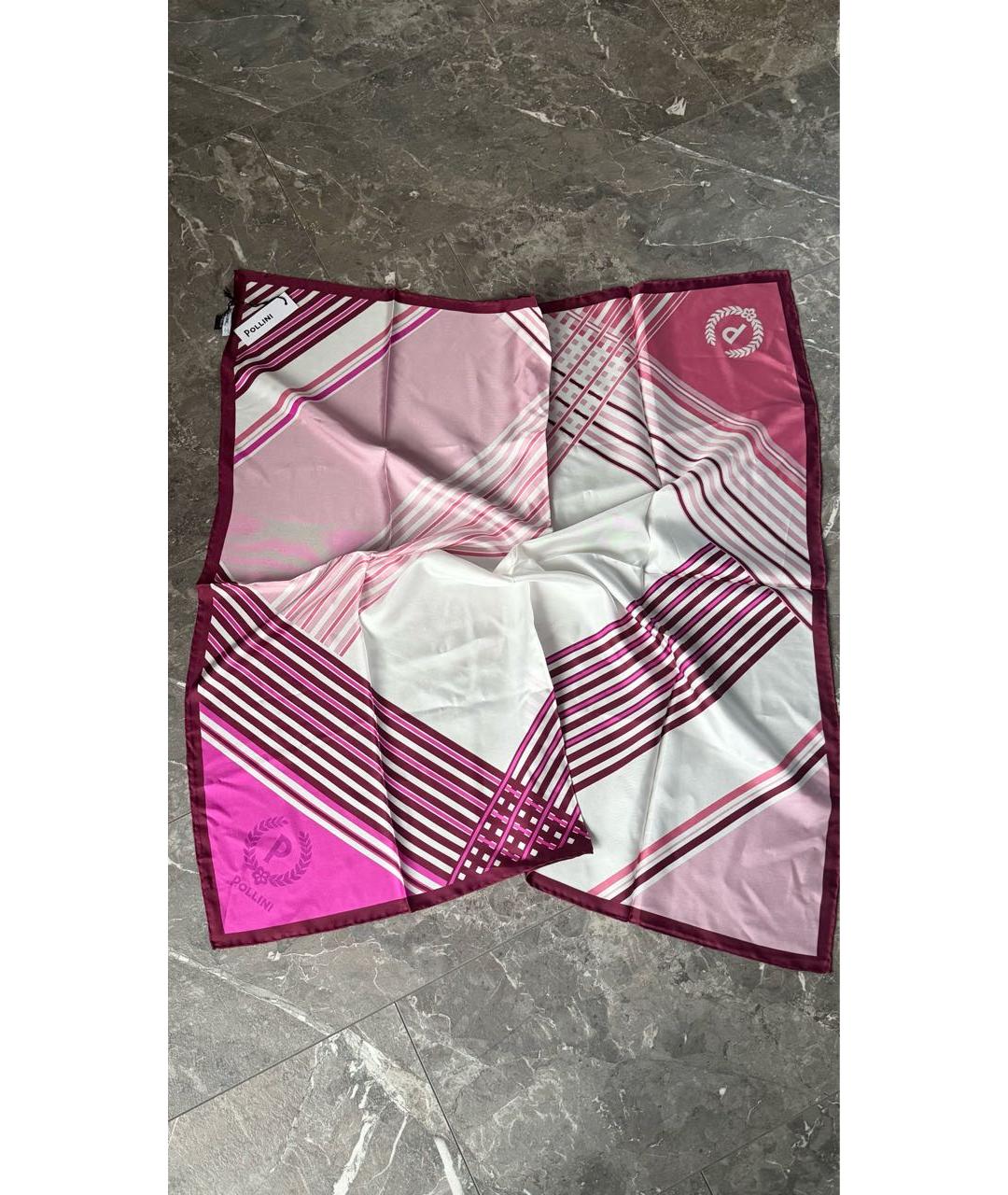 POLLINI Розовый шелковый платок, фото 6