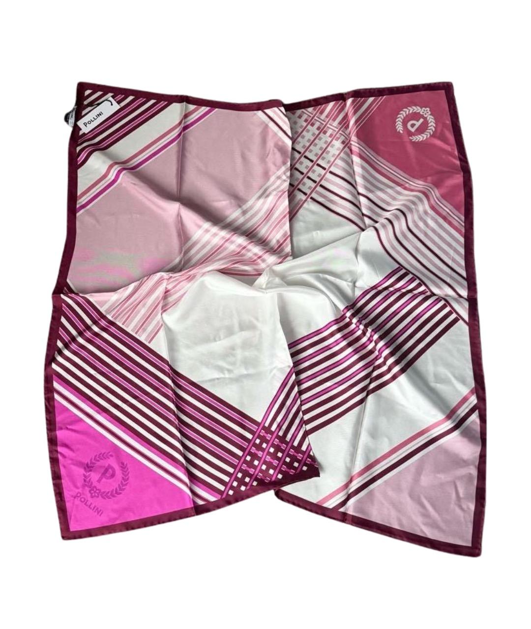 POLLINI Розовый шелковый платок, фото 1