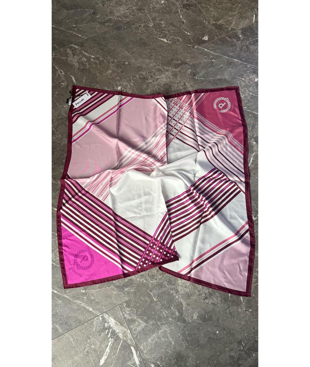 POLLINI Розовый шелковый платок, фото 2