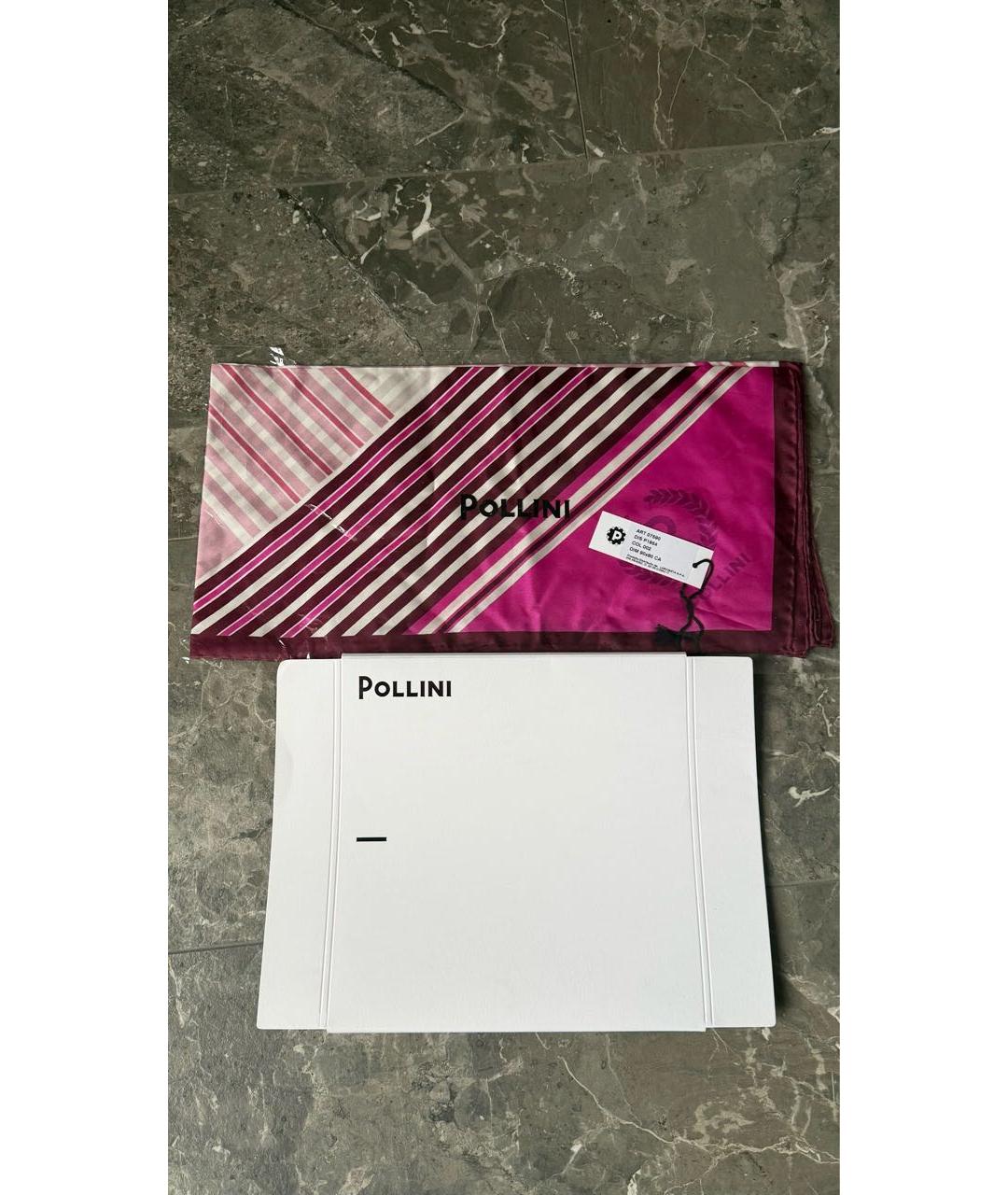 POLLINI Розовый шелковый платок, фото 3