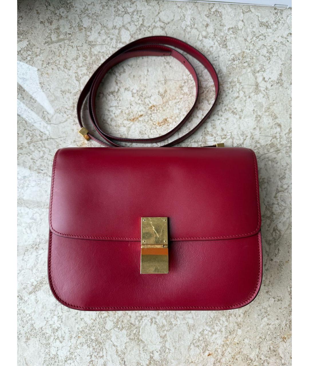 CELINE Красная кожаная сумка через плечо, фото 2